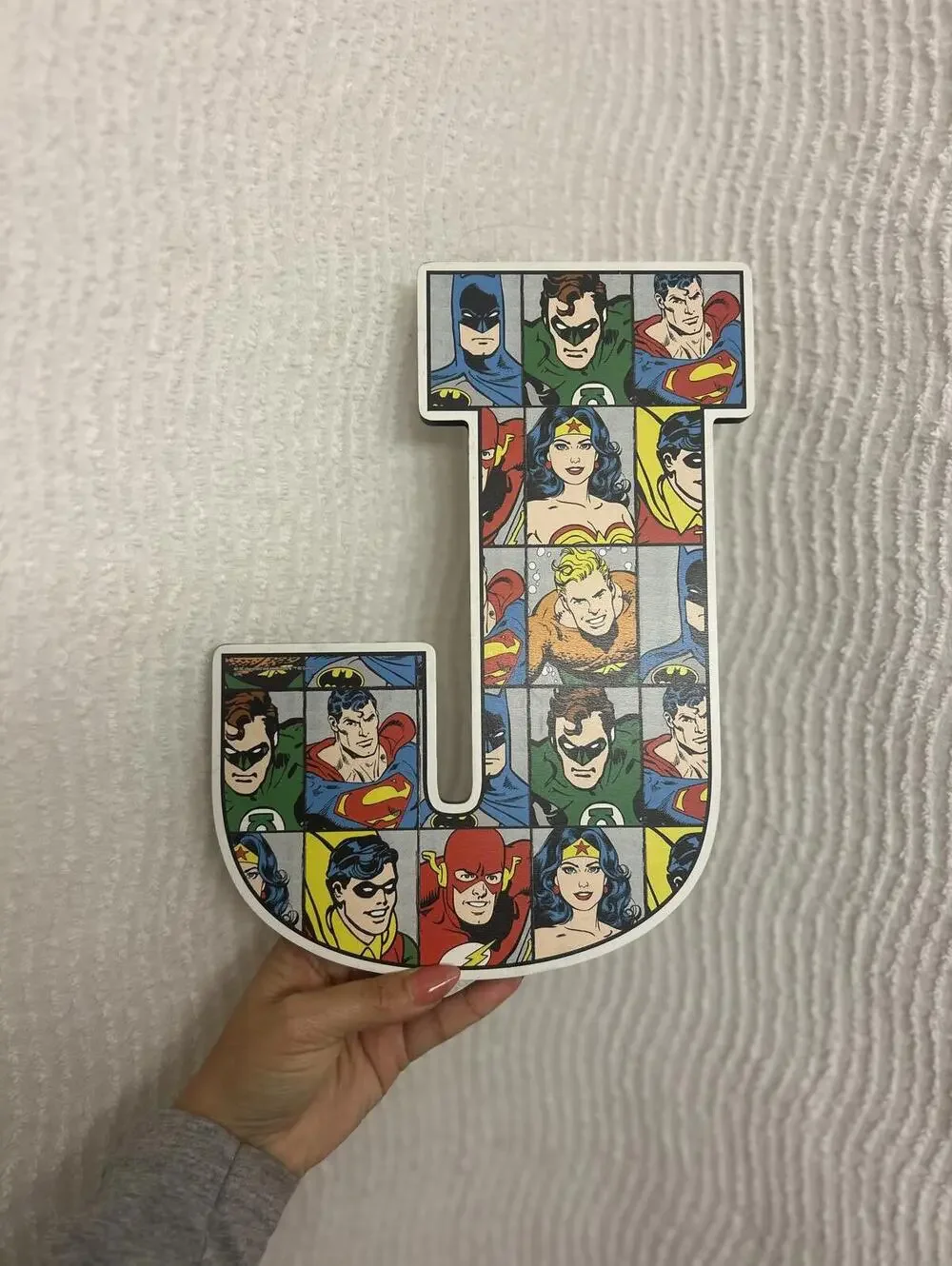 DC Comics Superhero Letter J Wall Plaque Batman Superman Wonder Woman